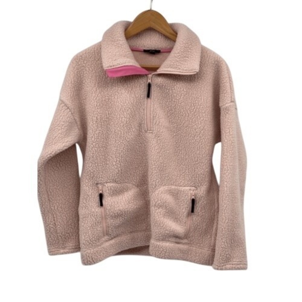 J. Crew Fleece Jacket Teddy Pile Women Small Pink Pullover